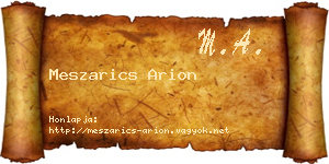 Meszarics Arion névjegykártya